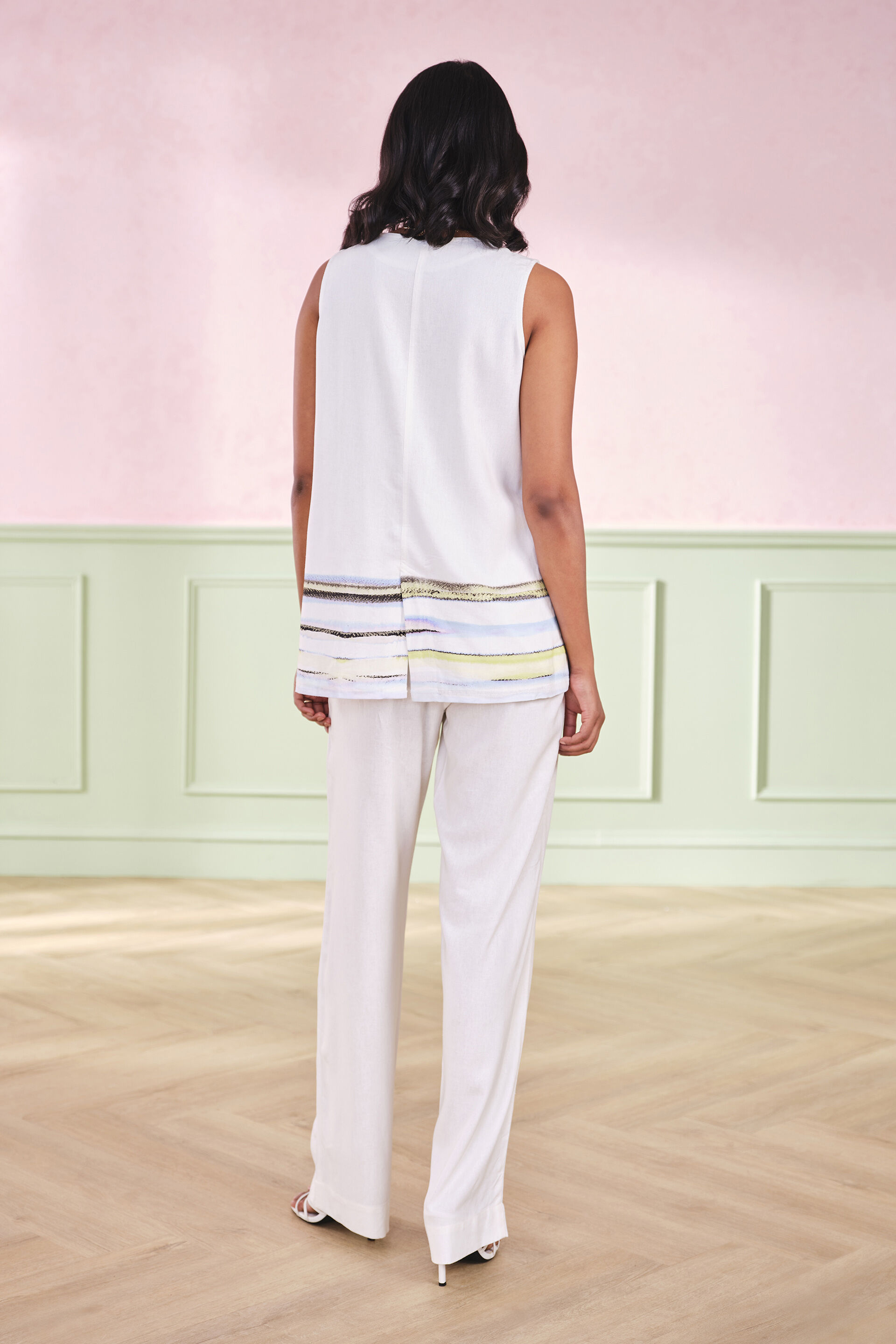 Snowflake Shimmer Viscose Blend Co-ord Set, White, image 5